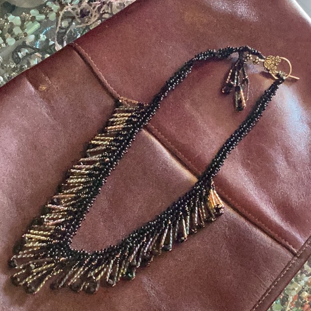 Handmade beaded necklace with earrings